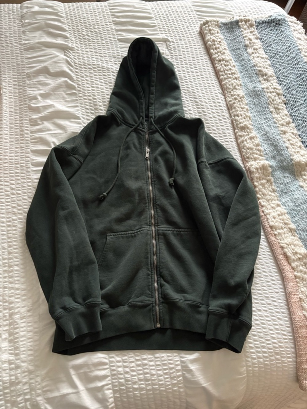 Brandy Melville Forest Green Full-Zip Hoodie